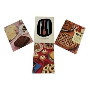 Vintage Cookbook Lot 4 Booklets 1950’s Recipes Dinner Dessert Cakes